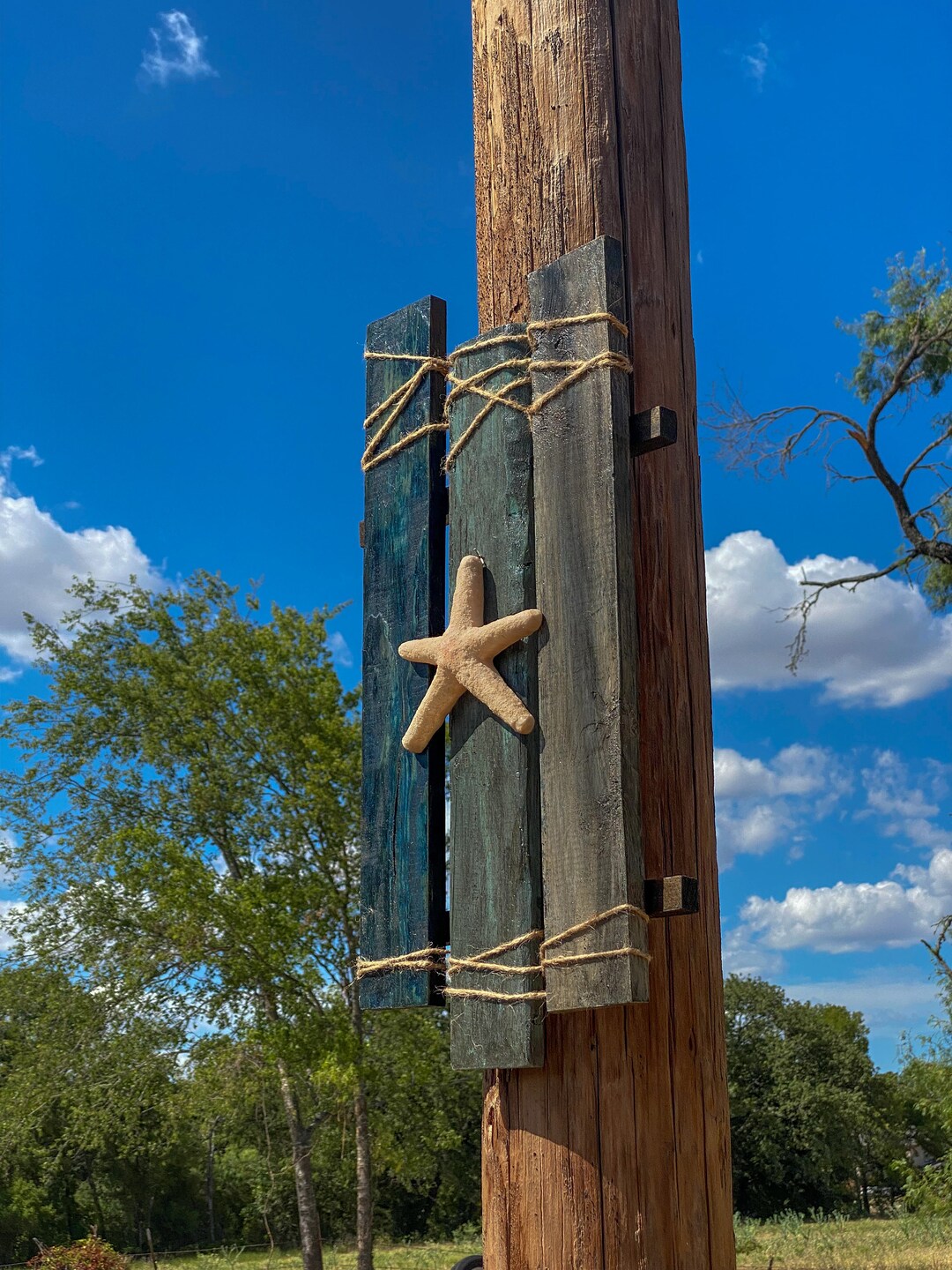 Distressed BEACH House Wall DECOR Starfish Reclaimed Wood Etsy