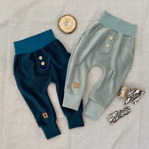 Baby Jogger 50-104 Fine Cord Jersey Buttons Pockets Baby Kids Boys Girls Basic Pants Growing Pants Rib Jersey
