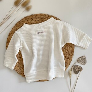 Baby set 50-104 oversized sweater pants baby toddler girl off-white old pink sweater leggings waffle jersey star available separately image 6