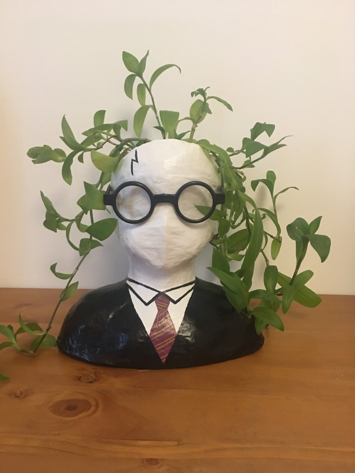 Quirky handmade paper mache Harry Potter head face planter Etsy