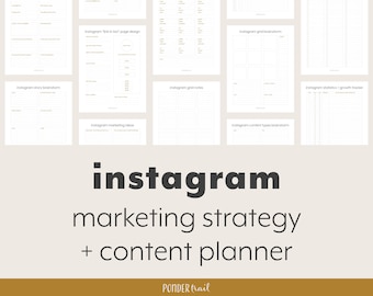 30 Day Instagram Content Planner | Instagram Planner | Instagram Content Plan, Printable Instagram Calendar, Social Media, Monthly Planner