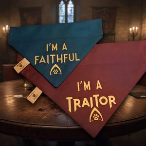 The Traitors Dog Bandana ,Traitor & Faithful ,Pet Neckerchief ,Present. All sizes same price