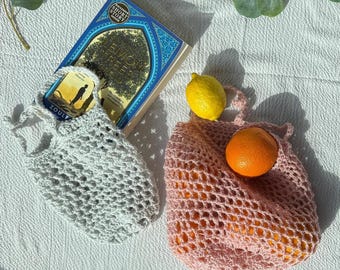Crochet Market Bag Pattern PDF | Mesh Tote Bag Pattern | Beginner Crochet Bag | Reusable Grocery Bag | Small & Medium Sizes