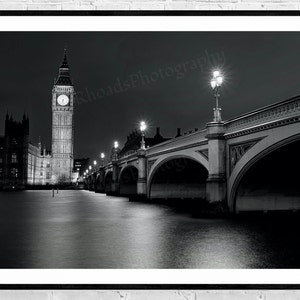 Big Ben Fine Art Print, London, Black and White, London Photography Print, Living Room Wall Art, Prints, Home Decor