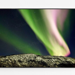 Northern Lights Print on Metallic Paper, Aurora Borealis, Norway, Northern Lights Photography, Wall Art Home Decor, night