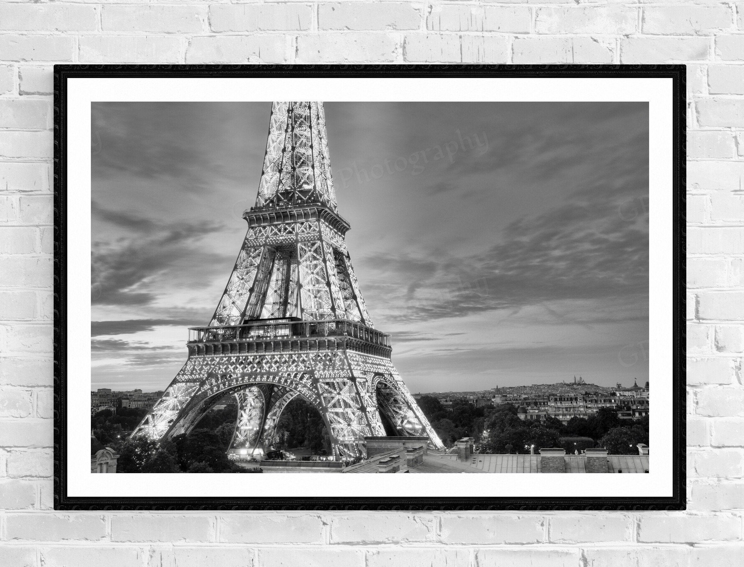 Bellas Artes Eiffel Tower Print, París, blanco y negro, París ...