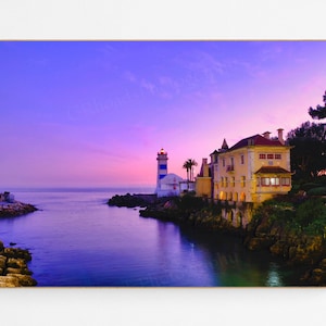 Forte de Santa Marta at Sunset, Fine Art Print, Cascais, Portugal, lighthouse, Sunset, Fine Art Print, Living Room Wall Art, Home Decor