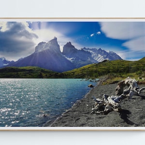 Torres del Paine Fine Art Print, Patagonie, Chili, Sunrays, Nature, Fine Art Print Photography, Living Room Wall Art, Home Decor, Travel