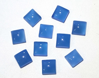 Natural Cabochon Blue Chalcedony Cabochon, Blue Color Gemstone, Chalcedony Cabs, Square Chalcedony Spiritual Crystal Mineral