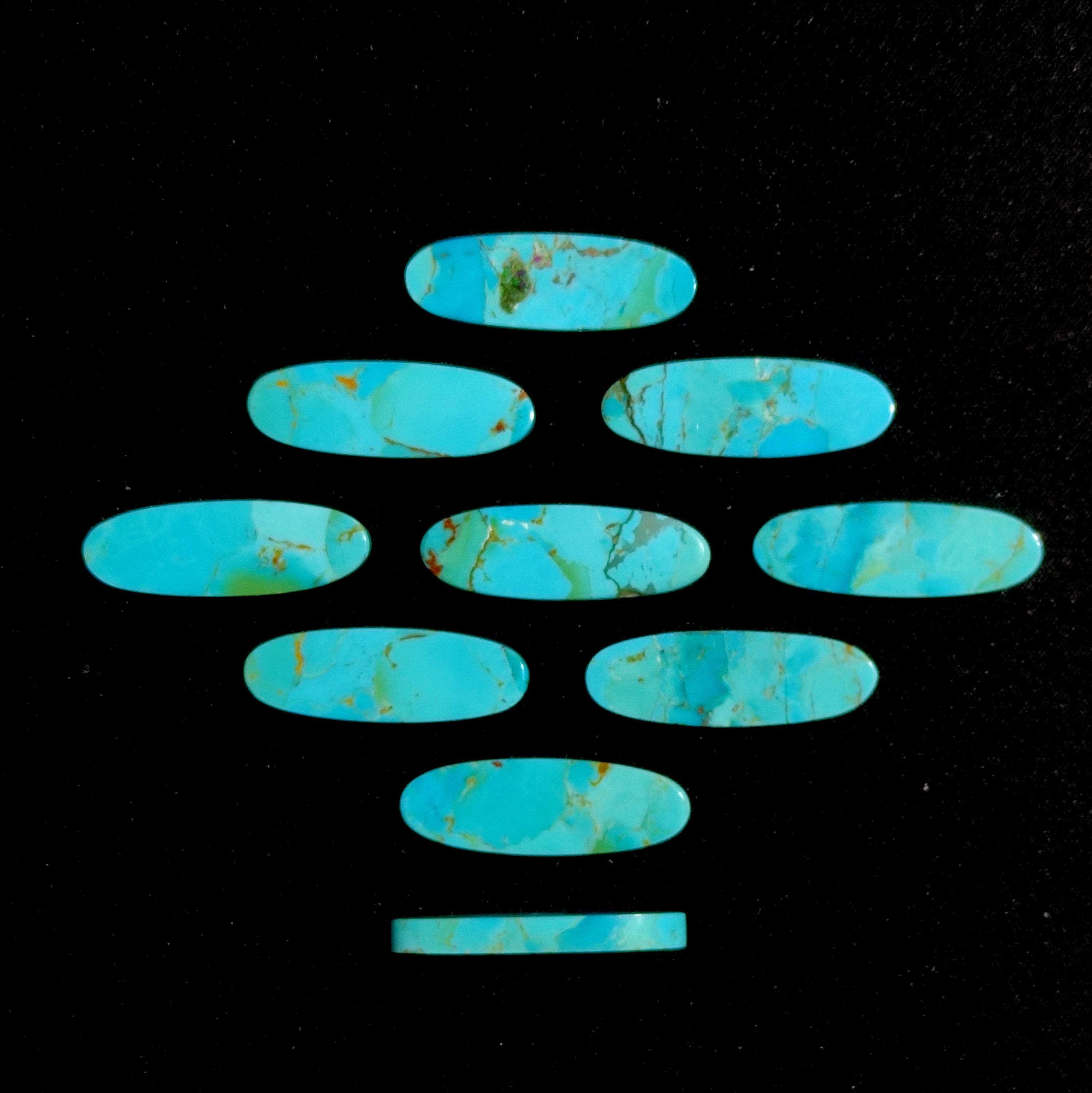 Lot En Gros De Cabochons Turquoise Mohave AA++ Forme Ovale – Pierres Précieuses Naturelles, Qualité Excellente