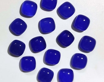 Natural Cabochon Blue Chalcedony Cabochon, Dark Blue Color Gemstone, Chalcedony Cabs, Cushion Chalcedony Spiritual Crystal Mineral