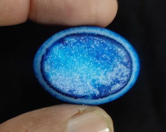 Aqua Gebänderter Achat Druzy Edelstein, Achat Druzy, Natürlicher Achat Geode Edelstein, Loser Druzy Stein, Fenster Druzy, Druzy Achat, Druzy Cabochon