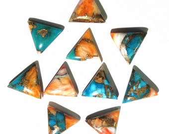 Oyster Copper Turquoise Cabochon Gemstone Oyster Turquise Triangle Gemstone, Calibrated Cabochon, Loose Gemstone Cabochon All Size Available