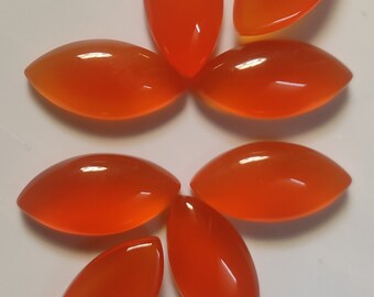 Cornalina, forma marquesa, cabujón de parte posterior plana, piedra preciosa de cornalina calibrada, tamaños de piedras preciosas de 5 x 10 mm a 30 x 20 mm, cornalina naranja