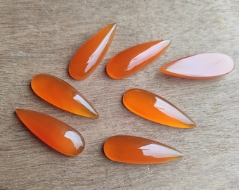 Pomarańczowy Chalcedon, Hurtowy Kamień Szlachetny, Łzawy Kaboszon 7 x 14 MM Do 12 x 36 MM Wszystkie Rozmiary Skalibrowany Kamień Szlachetny, Kamień Chalcedonowy, Luźny Kamień Szlachetny