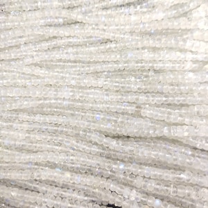 16&quot; Rainbow Moonstone Beads, Rondelle beads, faceted beads, Micro Faceted Beads Strand, AAA Quality Blue Luster 4MM 5MM 6MM faceted strands