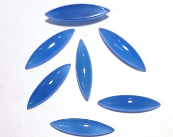 onyxNatural Cabochon Blue Chalcedony Gems/ Blue Chalcedony Cabochon/ Marquise Chalcedony Cabs Gemstone/ Chalcedony Loose Gemstone