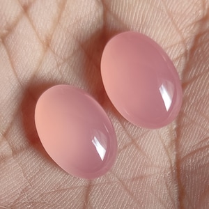 Pink Chalcedony, Oval Shape Cabochon Pair 6X4 to 20X30MM Calibrated Size Cabochon, Loose Chalcedony Gemstone,Chalcedony Cabochon for Jewelry