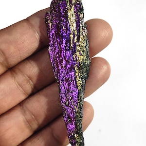 Rainbow Aura Peacock Kyanite, Wholesale Rainbow Titanium Blue Kyanite, Natural kyanite with coating, Raw Kyanite stone For Jewellery Making