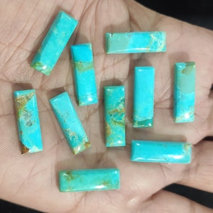 Retângulo longo azul mohave turquesa para joias, todos os tamanhos calibrados pedra preciosa cabochão mohave cobre turquesa pedra preciosa para fazer joias