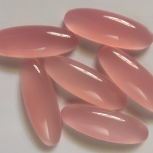 Pink Chalcedony, Chalcedony Cabochon 7X14 MM to 12X36 MM all Size Calibrated Gemstone, Chalcedony Stones, Loose Gemstone Cabochon Stones