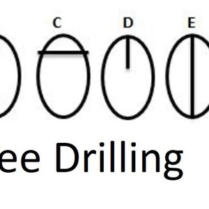 May include: Diagram of five oval shapes labeled A through E, each with a different internal line design. The text "Free Drilling" is below the shapes.