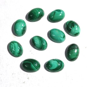 Natural Malachite Oval Cabochon, Loose Natural Gemstone, Natural Malachite 6x8mm to 20x30mm For Jewelry Making