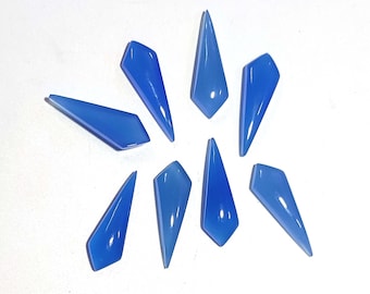 Natural Blue Chalcedony Loose Cabochon, Blue Cabochon Chalcedony Cabs, Handmade Fancy Chalcedony Loose Stone