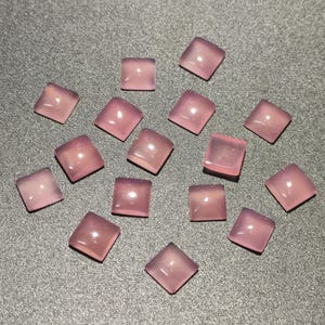 Cabochon Chalcedony Loose Cabochon / Pink Color Natural Stone/ Square Cabochon Chalcedony Stone Cabs / For Jewelry Making / Healing gemstone