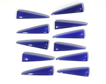 Cabochon Blue Chalcedony Gemstone Cabs/ Dark Blue Chalcedony Cabochon/ Pyramid Shape Chalcedony Stone/ Natural Loose Gemstone
