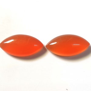 Carnelian, Carnelian Gemstone Pair, Carnelian Cabochon Pair, Marquise Gemstone 5X10 MM to 15X30 MM All Size Calibrated Gemstone, Flat Back