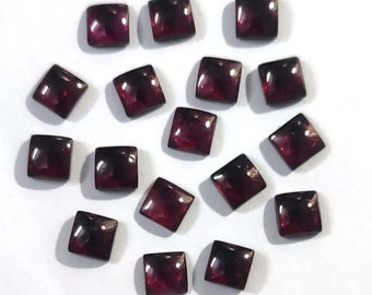 Natural Garnet Cabochon Loose Gemstone, Red Square Garnet Cabs, Garnet Real Stone For Making Jewelry Loose Gemstone for Jewellry Making