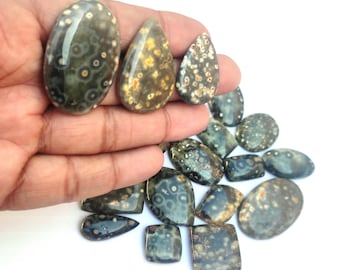 Ocean Jaspis Cabochon 15 till 35 MM Lös Jaspissten för handgjort hänge Trådlindning Smycken Blandad form Storlek Ädelsten för smyckestillbehör