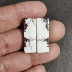 Wild Horse Jasper Gemstone Pair, Rectangle Shape Matching Cabochons Pair for Jewelry Making