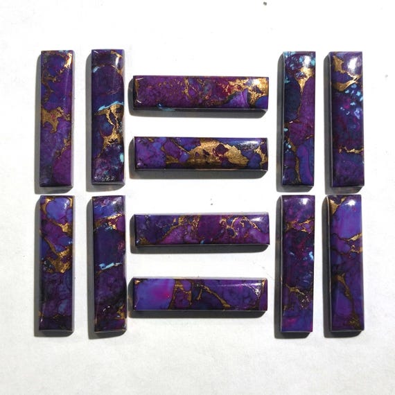 Rectangle Purple Copper Turquoise Cabochon, Turquoise Gemstone, Loose Calibrated  Turquoise Stone, Gemstone Cabochon, Wholesale Gemstone Cab