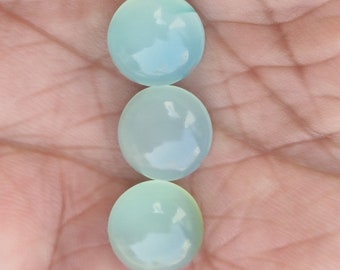 Aqua  Chalcedony Gemstone, Round Calibrated Size, 3MM to 35 MM All Size Cabs, Flat Back Jewelry Making Cabochon, Loose Chalcedony Cabochon