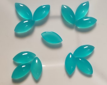 Magnífica calcedonia de Paraíba, cabujón de forma marquesa, de 5 x 10 mm a 15 x 30 mm, todos los tamaños disponibles, fabricación de joyas, piedra preciosa suelta, piedra preciosa calibrada