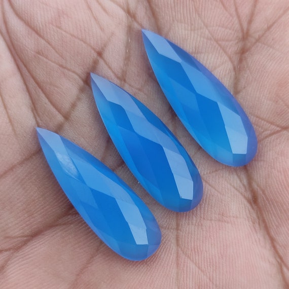 Buy Blue Chalcedony, Wholesale Gemstone, Teardrop Gemstone 7X14 MM