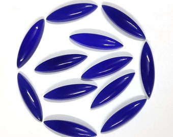 Natural Cabochon Blue Chalcedony Cabochon, Dark Blue Color Gemstone, Chalcedony Cabs, Marquise Chalcedony Spiritual Crystal Mineral
