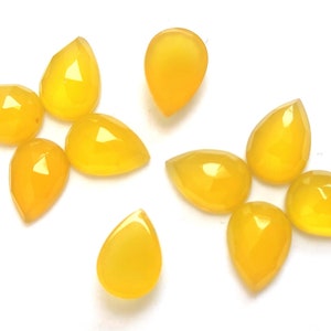 Gelber Chalcedon, facettierter Edelstein, kalibrierter Cabochon, Großhandeldelstein 7 x 5 MM bis 20 x 30 MM Alle Größen kalibrierter Edelstein, loser Edelstein