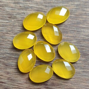 Mango Chalcedon, ovaler Edelstein, facettierter Edelstein 7 x 5 MM Bis 20 x 30 MM Alle Größe kalibrierter Edelstein, Chalcedon Edelstein, geschliffener Edelstein Cabochon