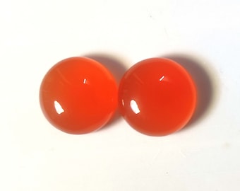 Piedra preciosa de cornalina, par de cabujones redondos, de 6 mm a 25 mm, disponible en todos los tamaños, cabujones de cornalina naranja para engaste de bisel, piedra cabujón de tamaño de anillo