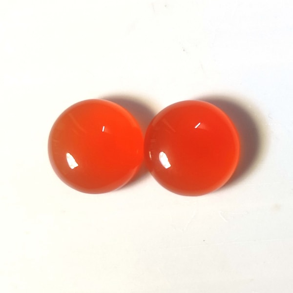 Carnelian Gemstone, Round Cabochon Pair, 6mm to 25mm available in all size, Orange Carnelian Cabs for Bezel Setting, Ring Size Cabochon ston