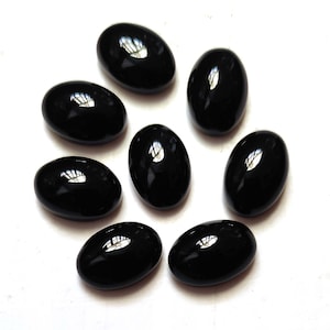 Black Onyx Gemstone, Oval Cabochon 6X4 MM to 20X30 MM All Size Calibrated Gemstone, Loose Gemstone Cabochon, Flat back, Gemstone for Jewelry
