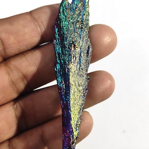 Raw Kyanite Gemstone, Titanium Crystal Multicolor Kyanite Stone, Wholesale Rainbow Titanium Blue Aura Kyanite fairy For Jewellery Making