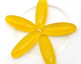 Gelber Chalcedon, ovaler Chalcedon 7X14 bis 12 x 36 MM kalibrierte Größe Edelstein, Mango Chalcedon, loser Chalcedon, Großhandel Edelstein Lot