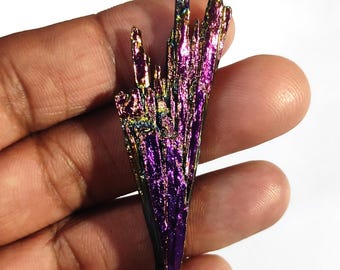 Rainbow Kyanite Fan ,Aura Flashy Multi color Kyanite Gems,Purple Magenta Titanium Coated Crystals, Metaphysical Crystal For Jewelry Making