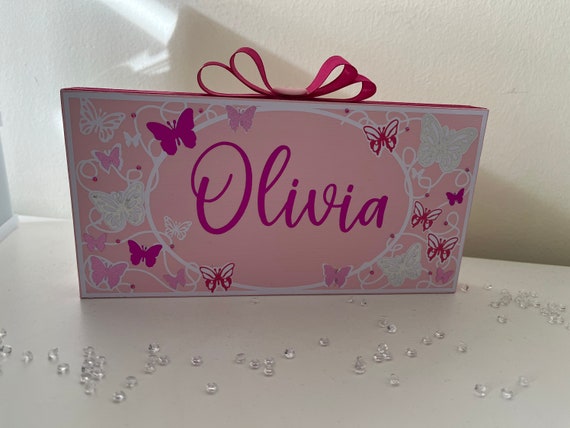 Personalised Butterfly Name Freestanding Wooden Block | Bedroom Sign | Bedroom Name Freestanding Decor | Birthday Gift | Room Name | Gift
