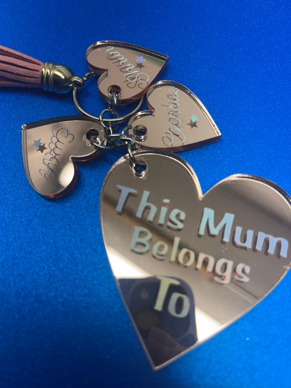 Rose Gold Key Ring, Key Chain, This Mum Belongs To, Perfect Personalised Gift, Birthday Gift, Gift For Her, Keepsake, Christmas Gift