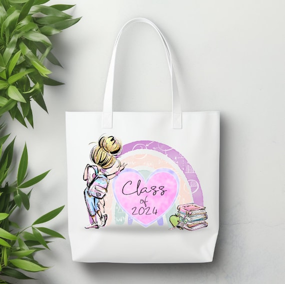 Personalised Rainbow Class of 2024 Tote Bag | friends | Class Mates | Teacher Tote Bag | Shopping Bag | Leavers School Bag | Leavers Gift